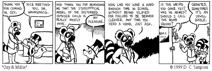 ['Ozy and Millie' comic strip
 about outsiders]